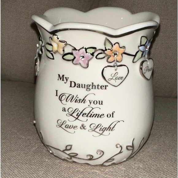 "My Daughter, I Wish You" Porcelain Candleholder Limited-edition Heirloom’s - Picture 13 of 13